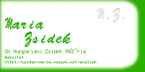 maria zsidek business card